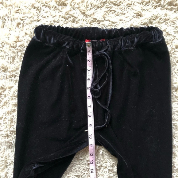 Saks Fifth Avenue velvet pull-on drawstring Pants Black 6888 - Picture 3 of 7